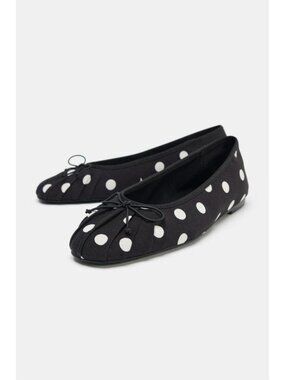 ZARA POLKA DOT BALLET FLATS WITH BOW